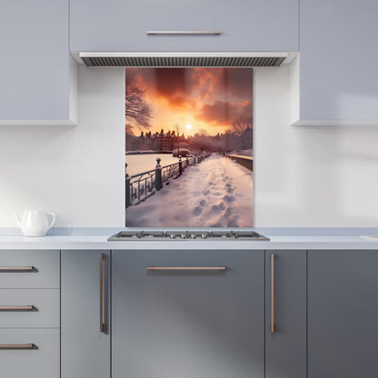 A Snowy Walk In London Kitchen Splashback