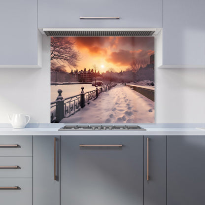 A Snowy Walk In London Kitchen Splashback