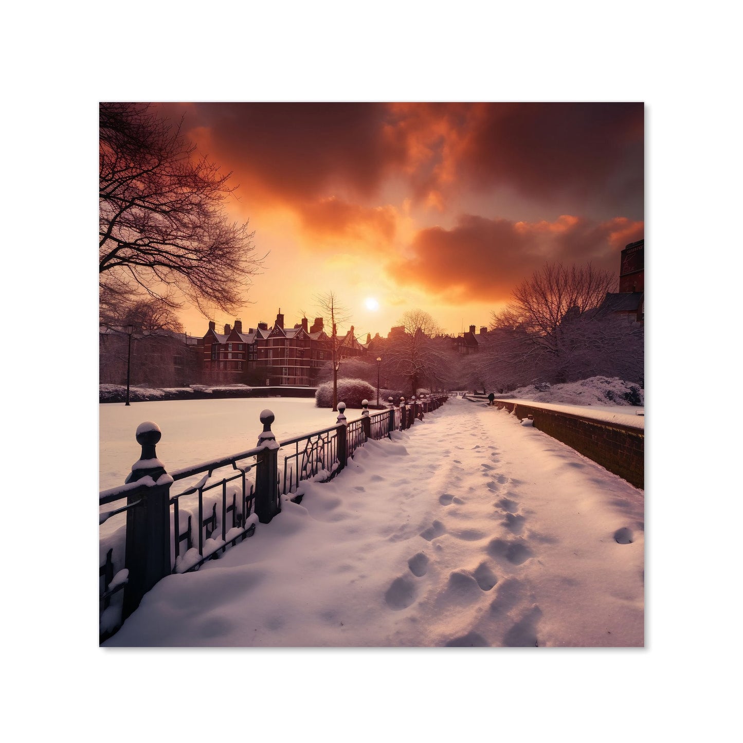 A Snowy Walk In London Kitchen Splashback