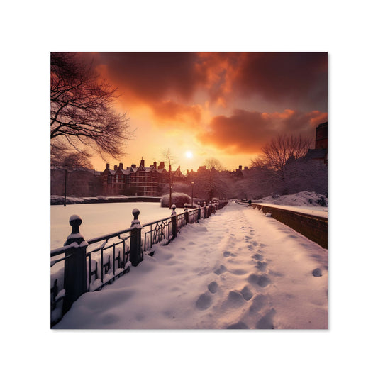 A Snowy Walk In London Kitchen Splashback