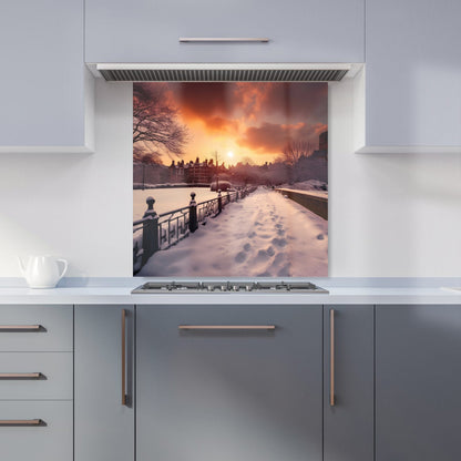 A Snowy Walk In London Kitchen Splashback