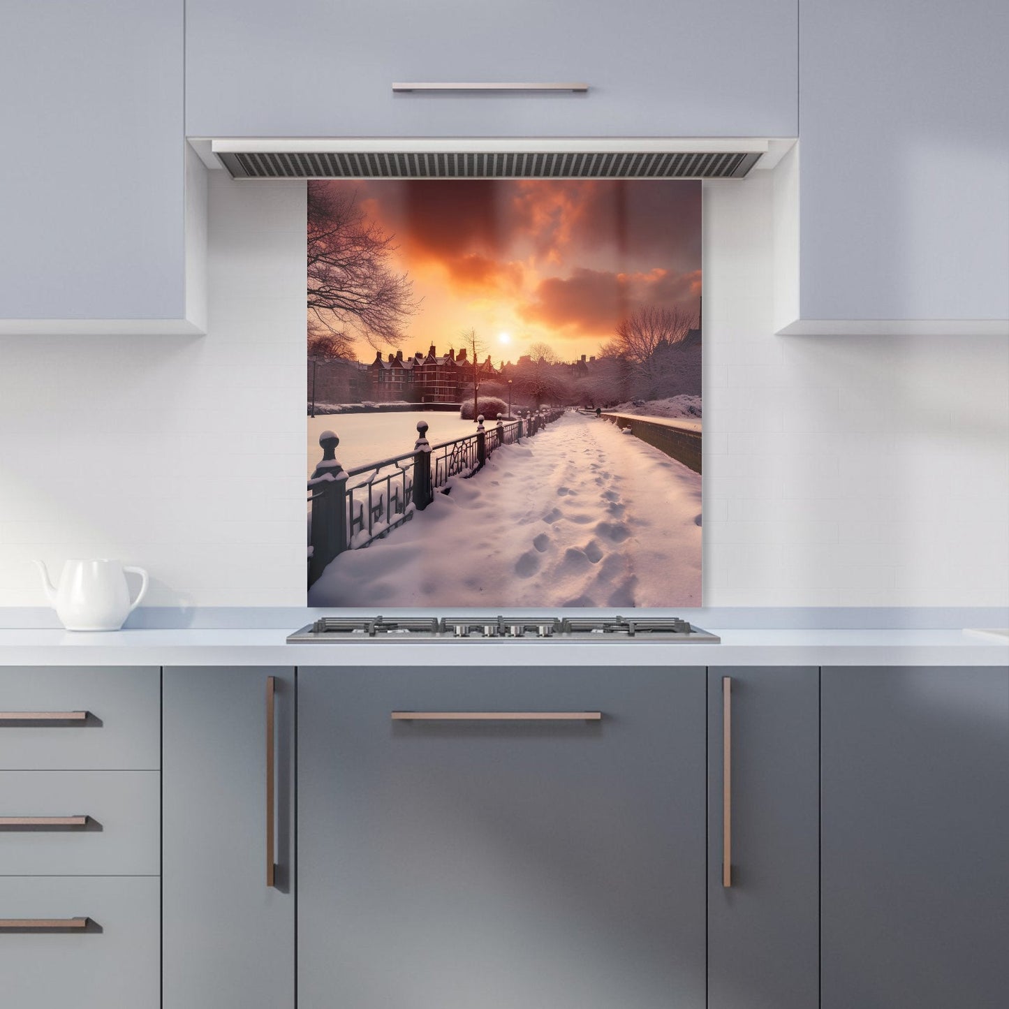 A Snowy Walk In London Kitchen Splashback