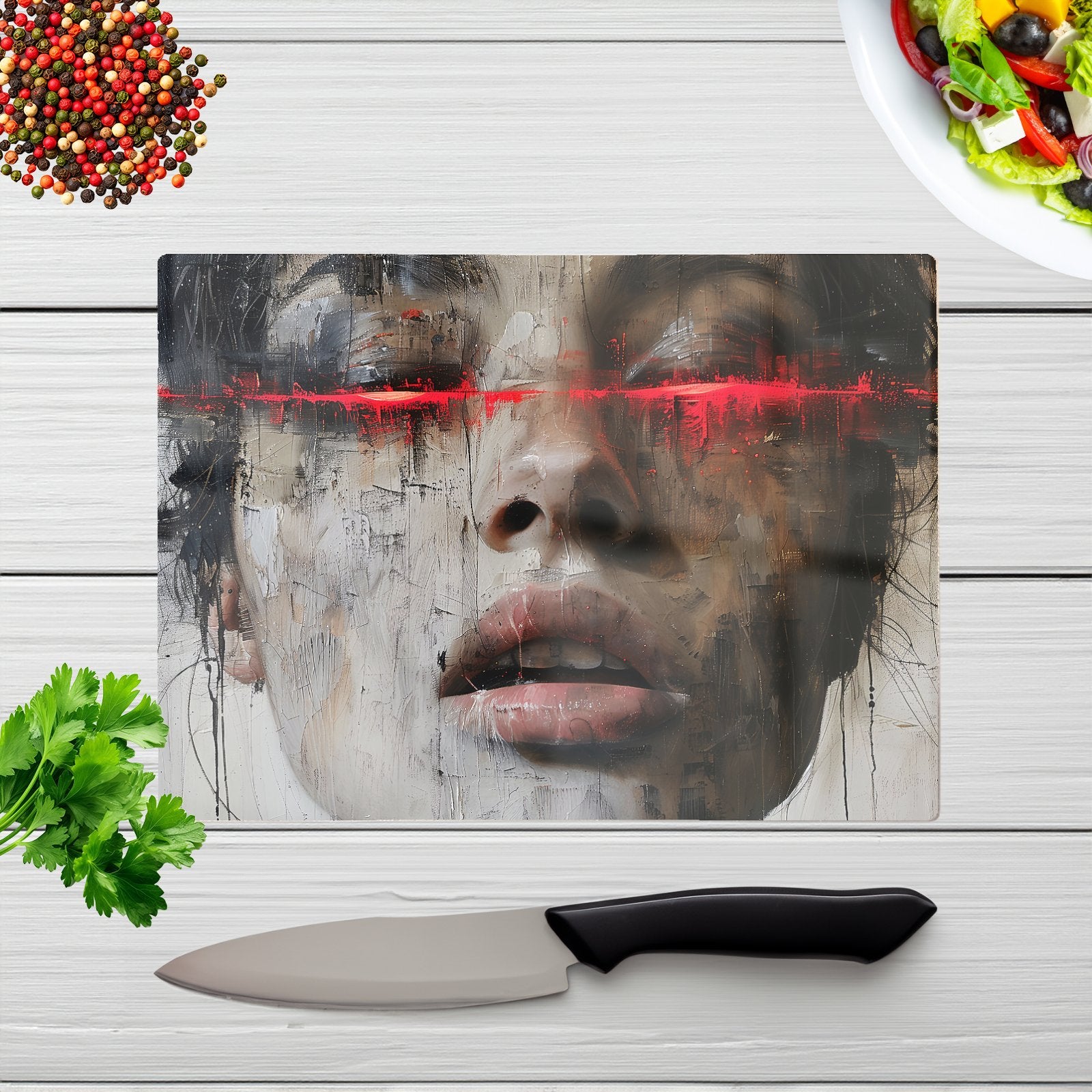 Abstract Face In Motion Chopping Board