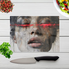 Abstract Face In Motion Chopping Board