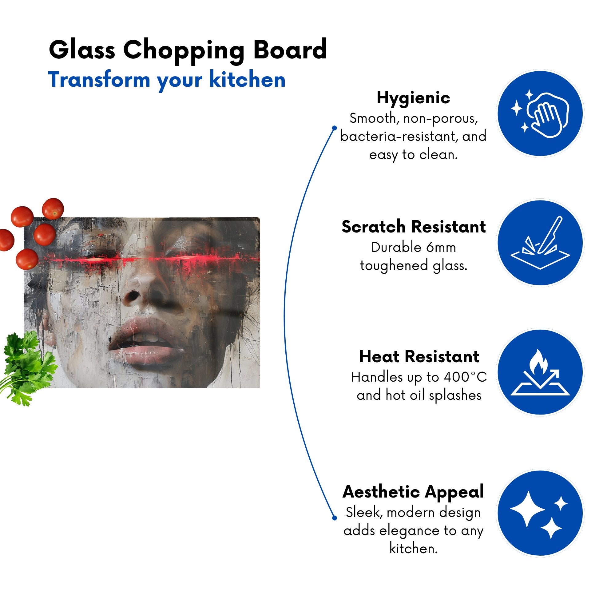 Abstract Face In Motion Chopping Board