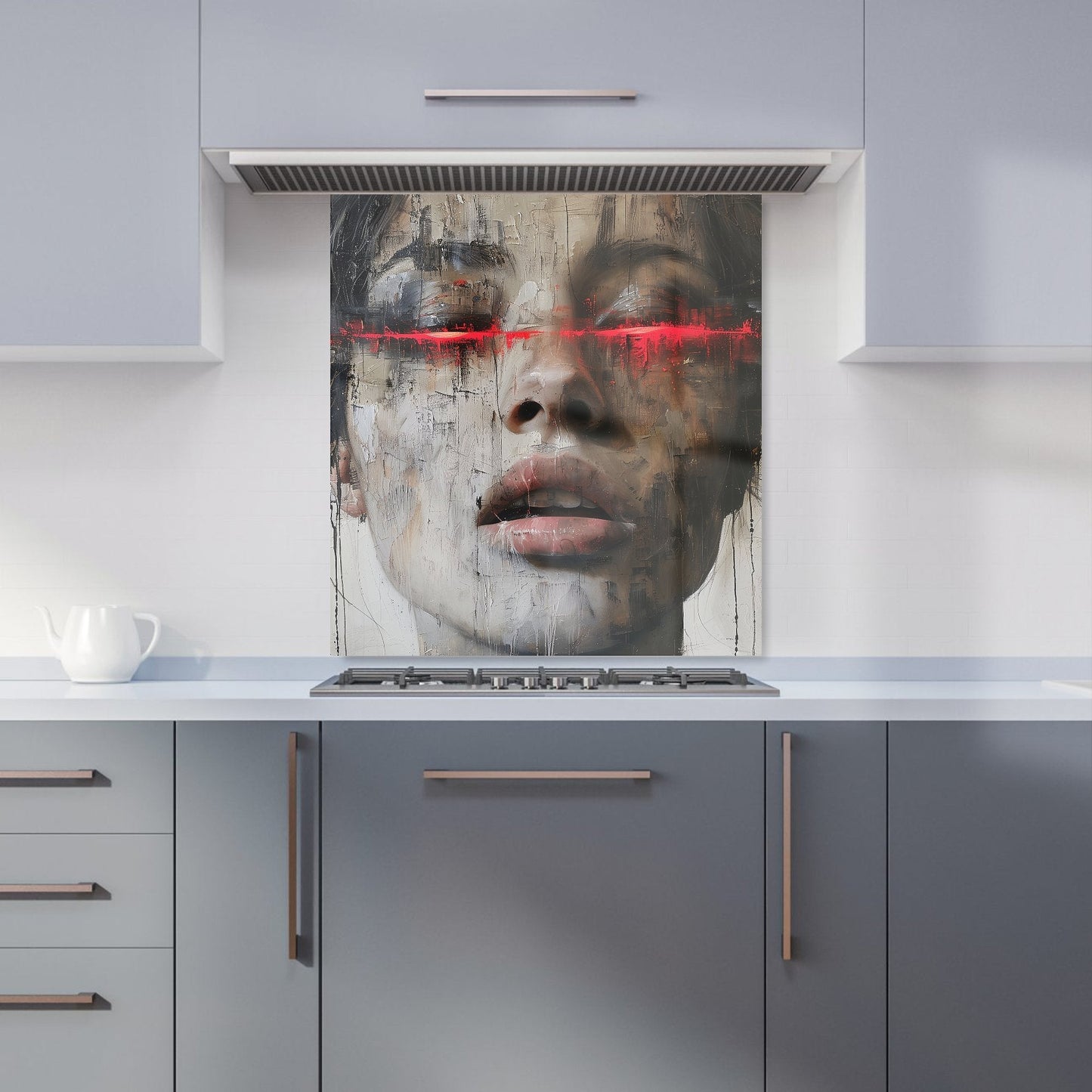 Abstract Face In Motion Kitchen Splashback