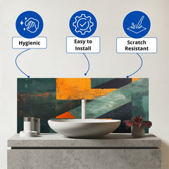 Dynamic Angles Glass Bathroom Splashback
