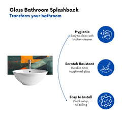 Dynamic Angles Glass Bathroom Splashback