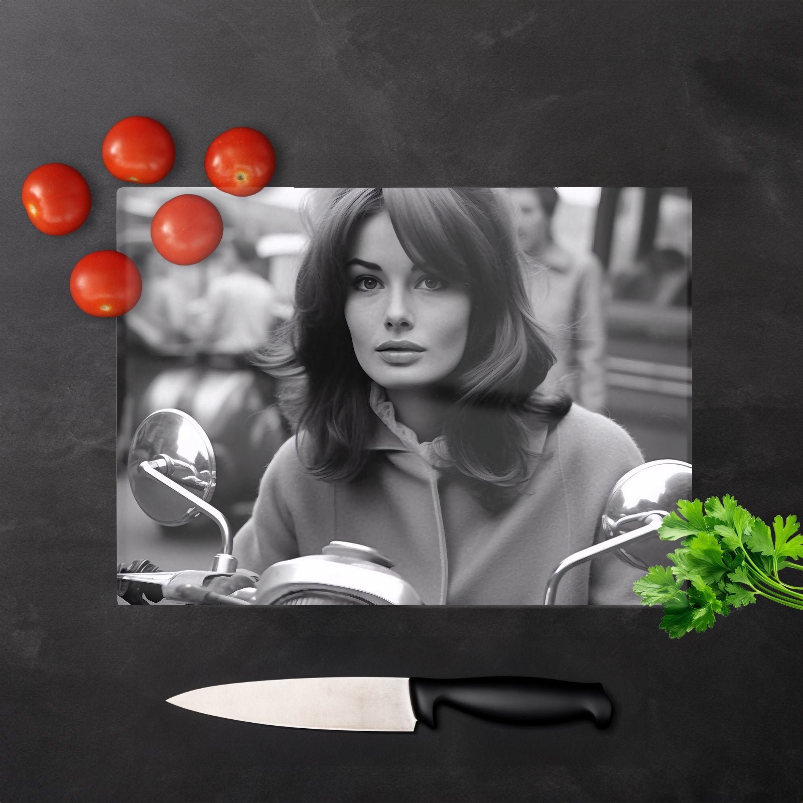 1960 Out On The Bike Chopping Board