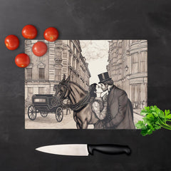 Victorian Lovers On A London Street Chopping Board