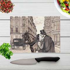 Victorian Lovers On A London Street Chopping Board