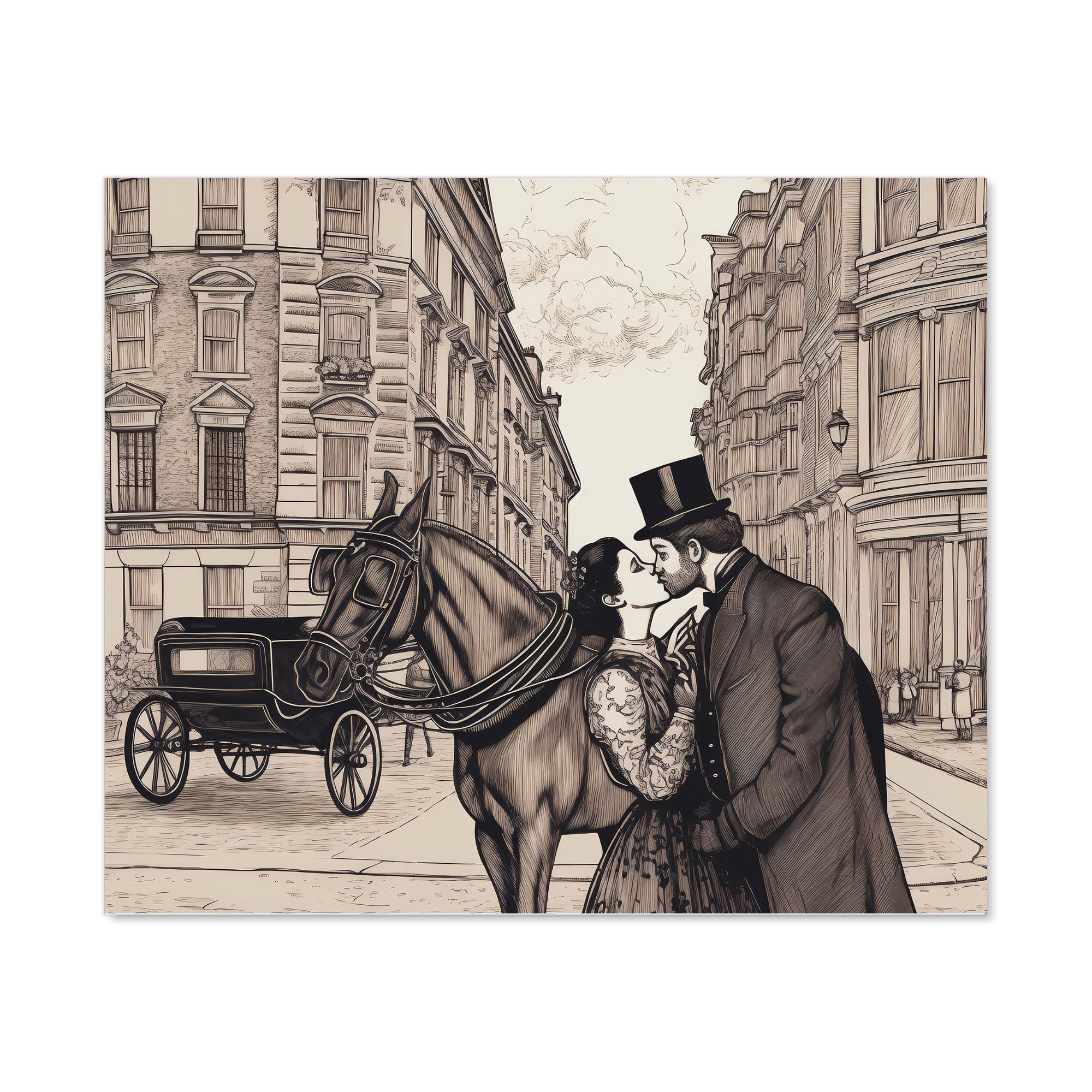 Victorian Lovers On A London Street Kitchen Splashback