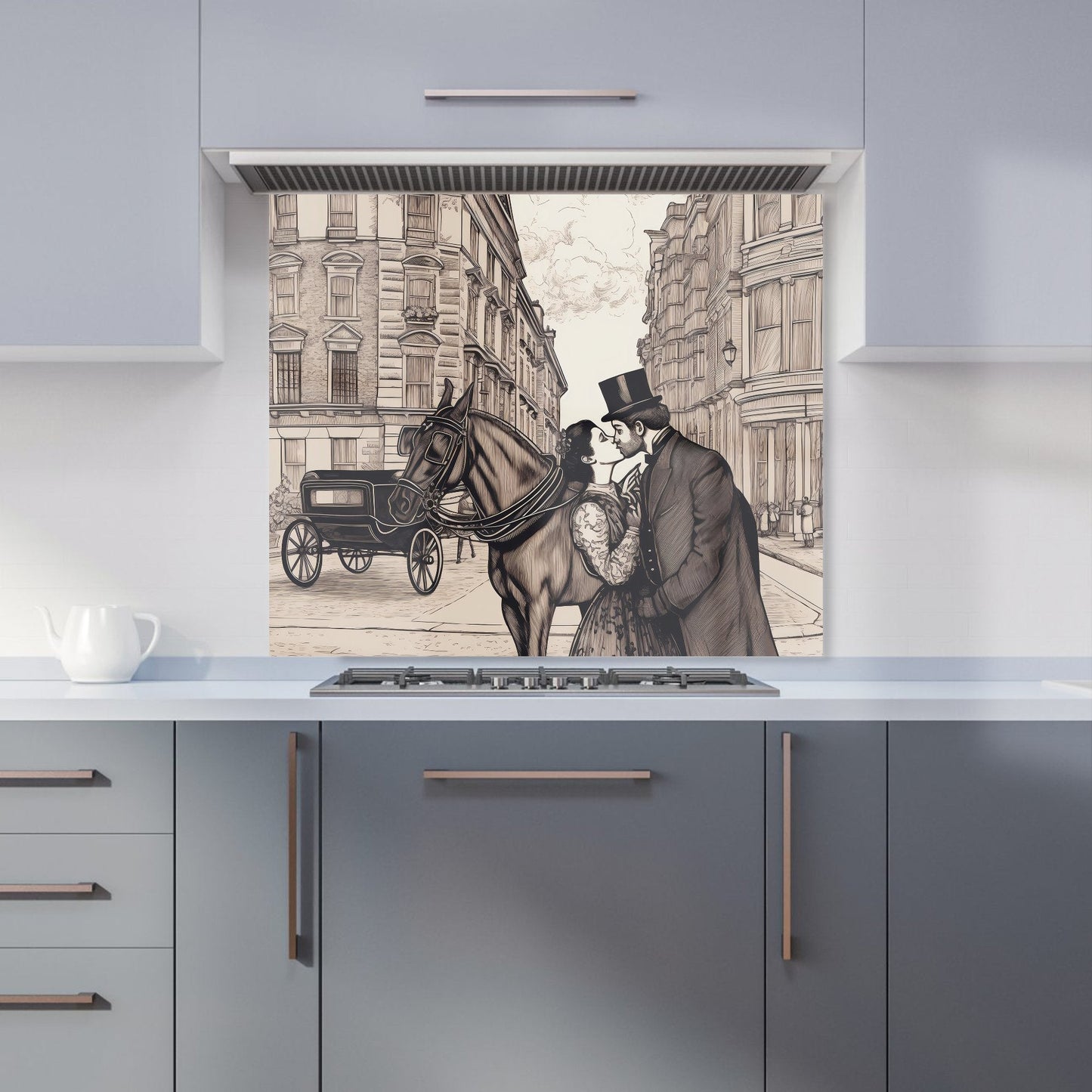 Victorian Lovers On A London Street Kitchen Splashback