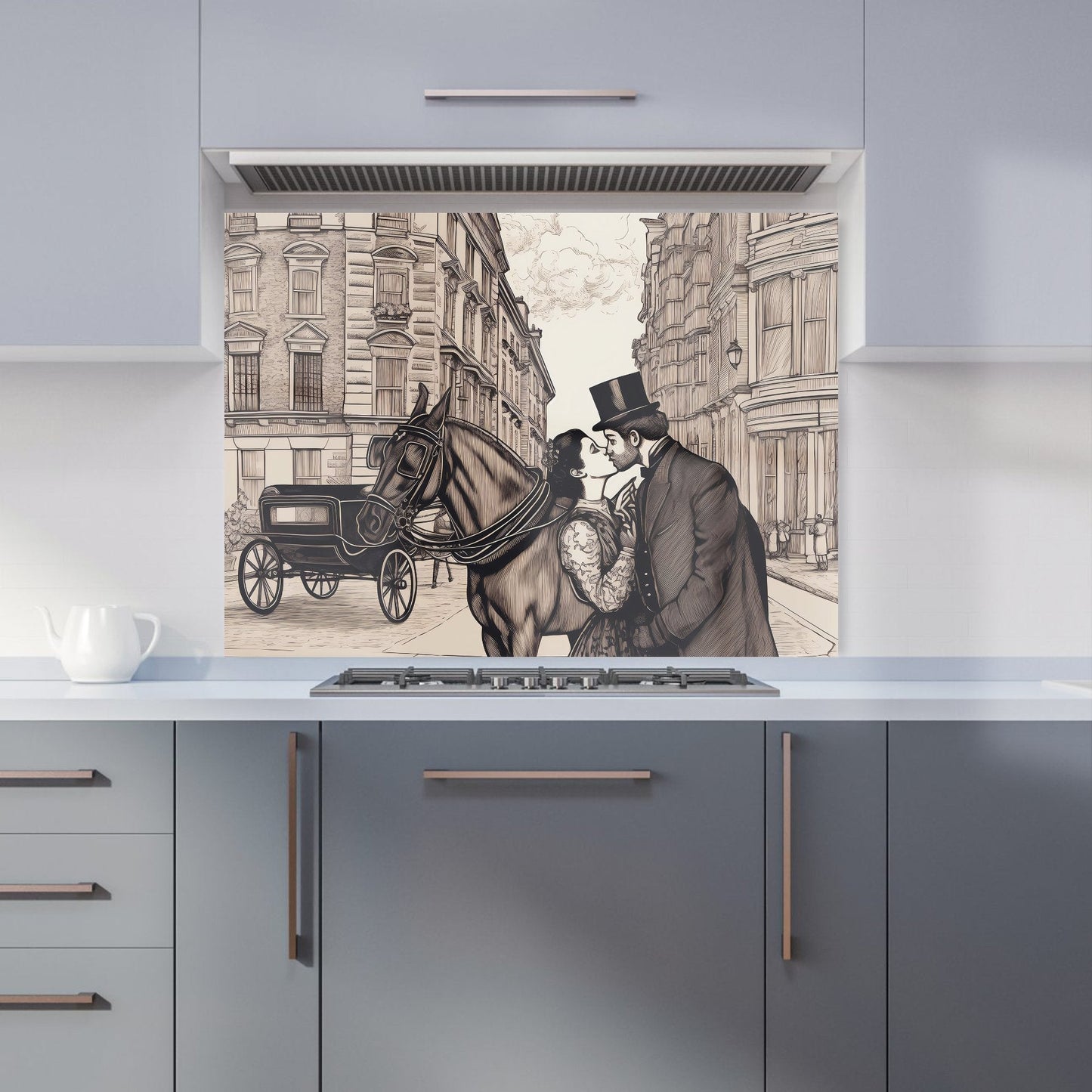 Victorian Lovers On A London Street Kitchen Splashback