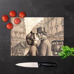 Sharing A Kiss Chopping Board