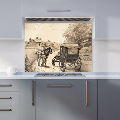 A Horse And His Cart Kitchen Splashback