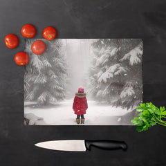 Little Girl In The Snow Chopping Board