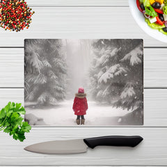 Little Girl In The Snow Chopping Board