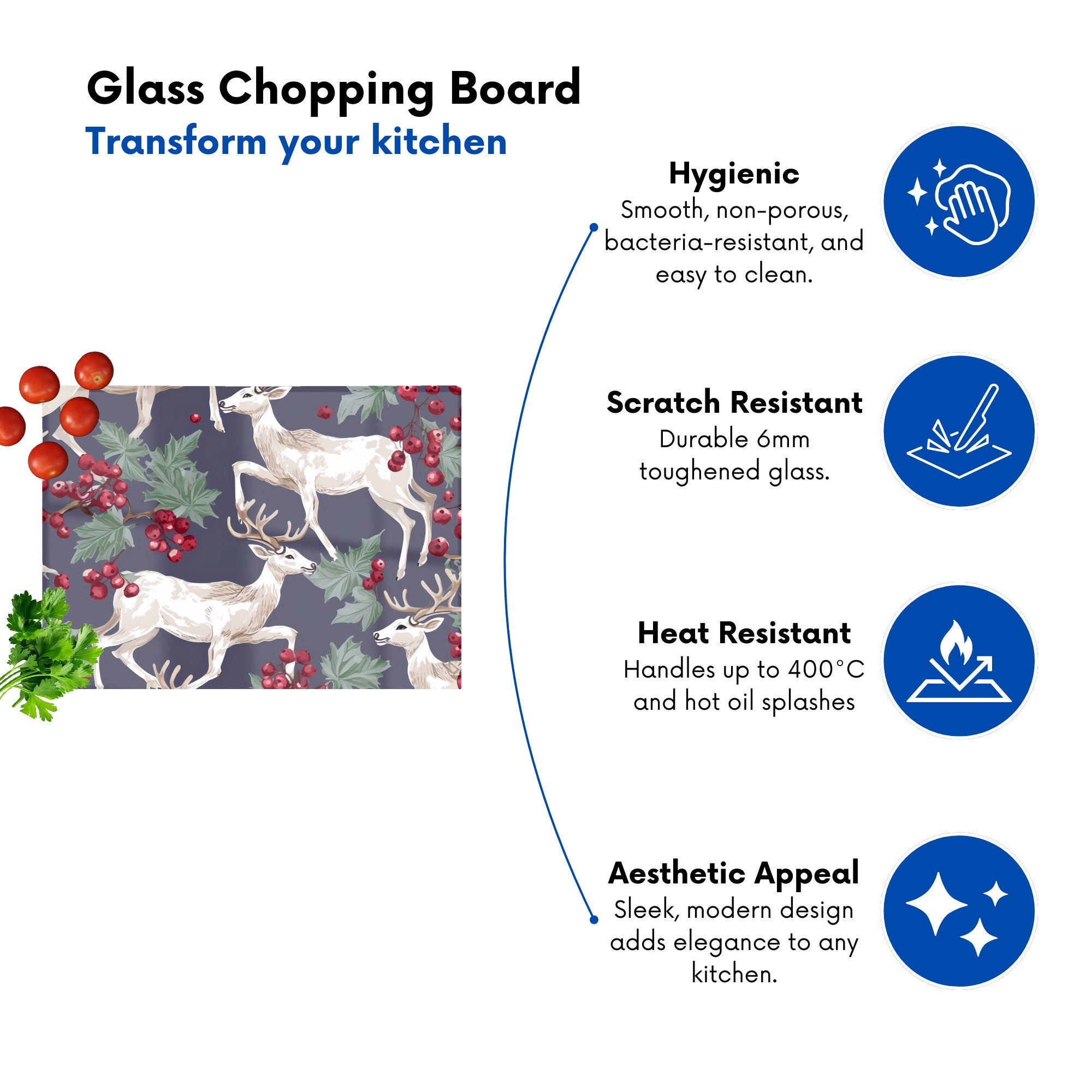 Reindeers And Holly Chopping Board