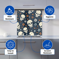 Skulls And Stars Kitchen Splashback