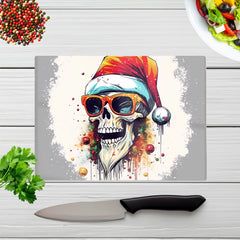Santa Skull In Glasses Splashart Chopping Board