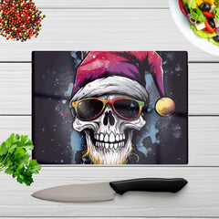 Happy Santa Skull Splashart Chopping Board
