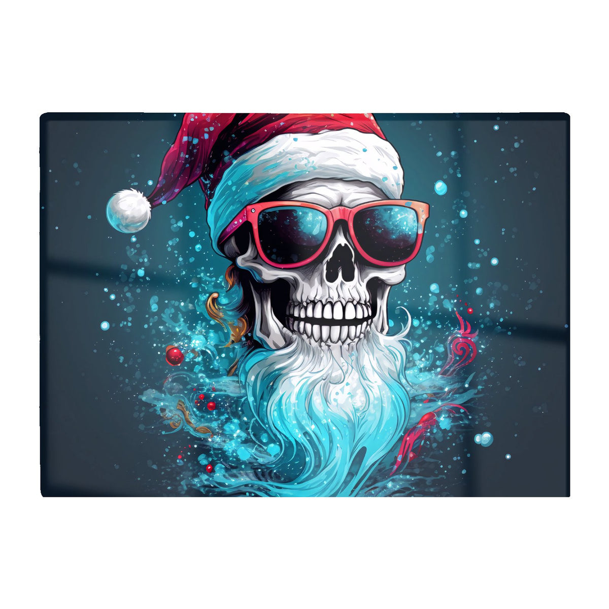 Magical Santa Hat Skull Splashart Chopping Board