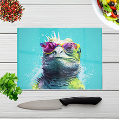 Inquisitive Splashart Iguana Chopping Board