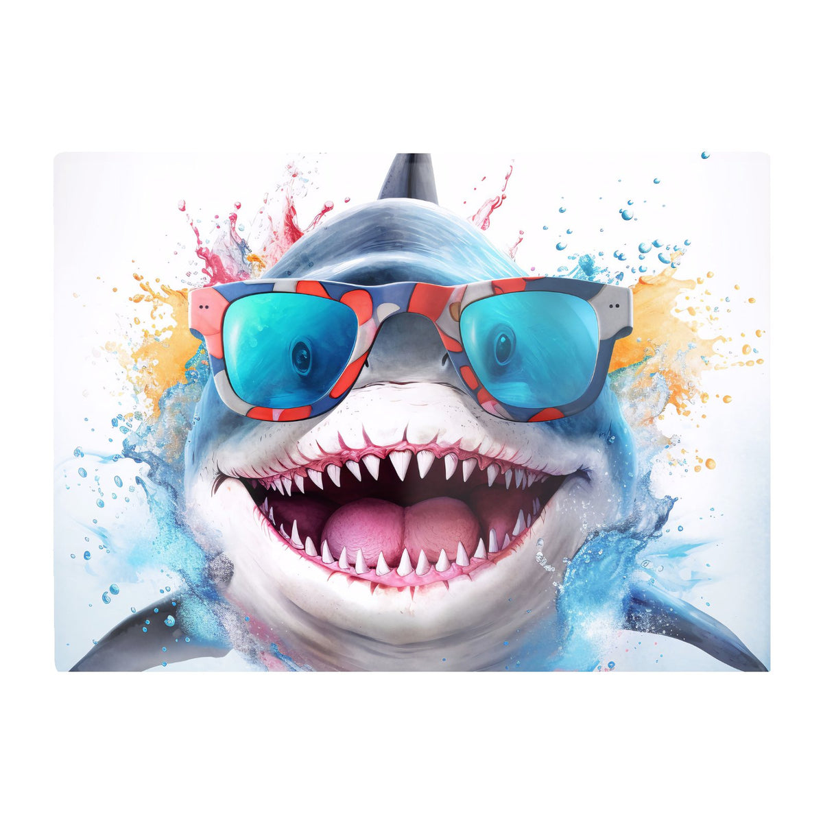 Splashart Shark In Glasses Chopping Board