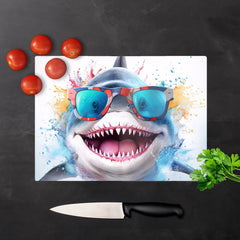 Splashart Shark In Glasses Chopping Board