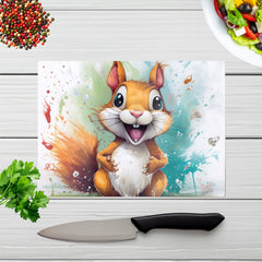 Happy Splashart Squirrel Chopping Board