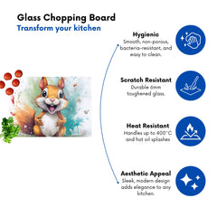 Happy Splashart Squirrel Chopping Board