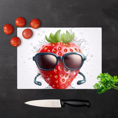 Strawberry In Glasses Chopping Board