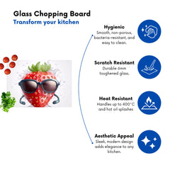 Strawberry In Glasses Chopping Board
