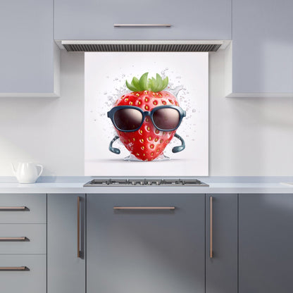 Strawberry In Glasses Kitchen Splashback