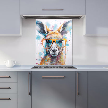 Splashart Kangaroo In Glasses Kitchen Splashback