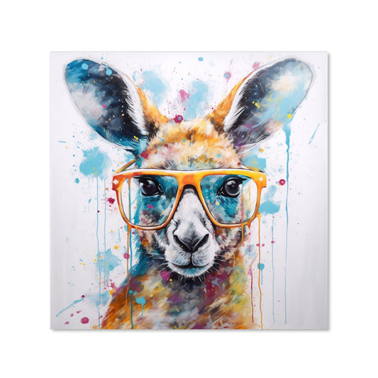 Splashart Kangaroo In Glasses Kitchen Splashback