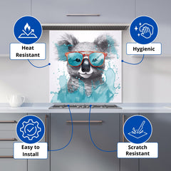 Splashart Koala In Glasses Kitchen Splashback