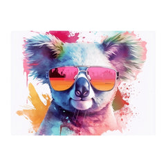 Colourful Splashart Koala In Glasses Chopping Board