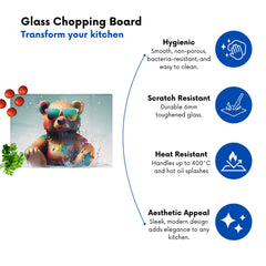 Splashart Bear In Glasses Chopping Board