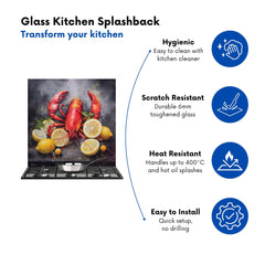 Lobster And Lemons Kitchen Splashback