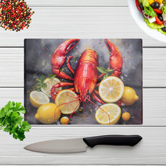 Lobster And Lemons Chopping Board