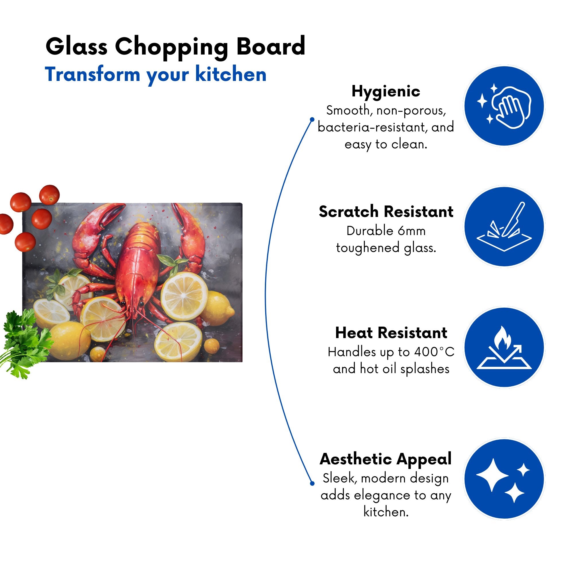 Lobster And Lemons Chopping Board