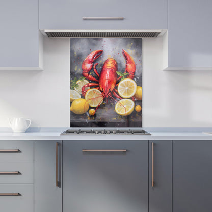 Lobster And Lemons Kitchen Splashback