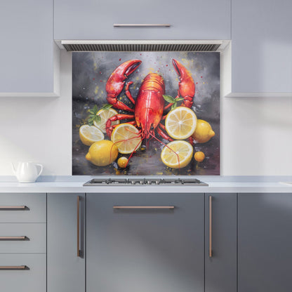 Lobster And Lemons Kitchen Splashback