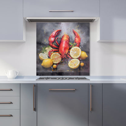 Lobster And Lemons Kitchen Splashback