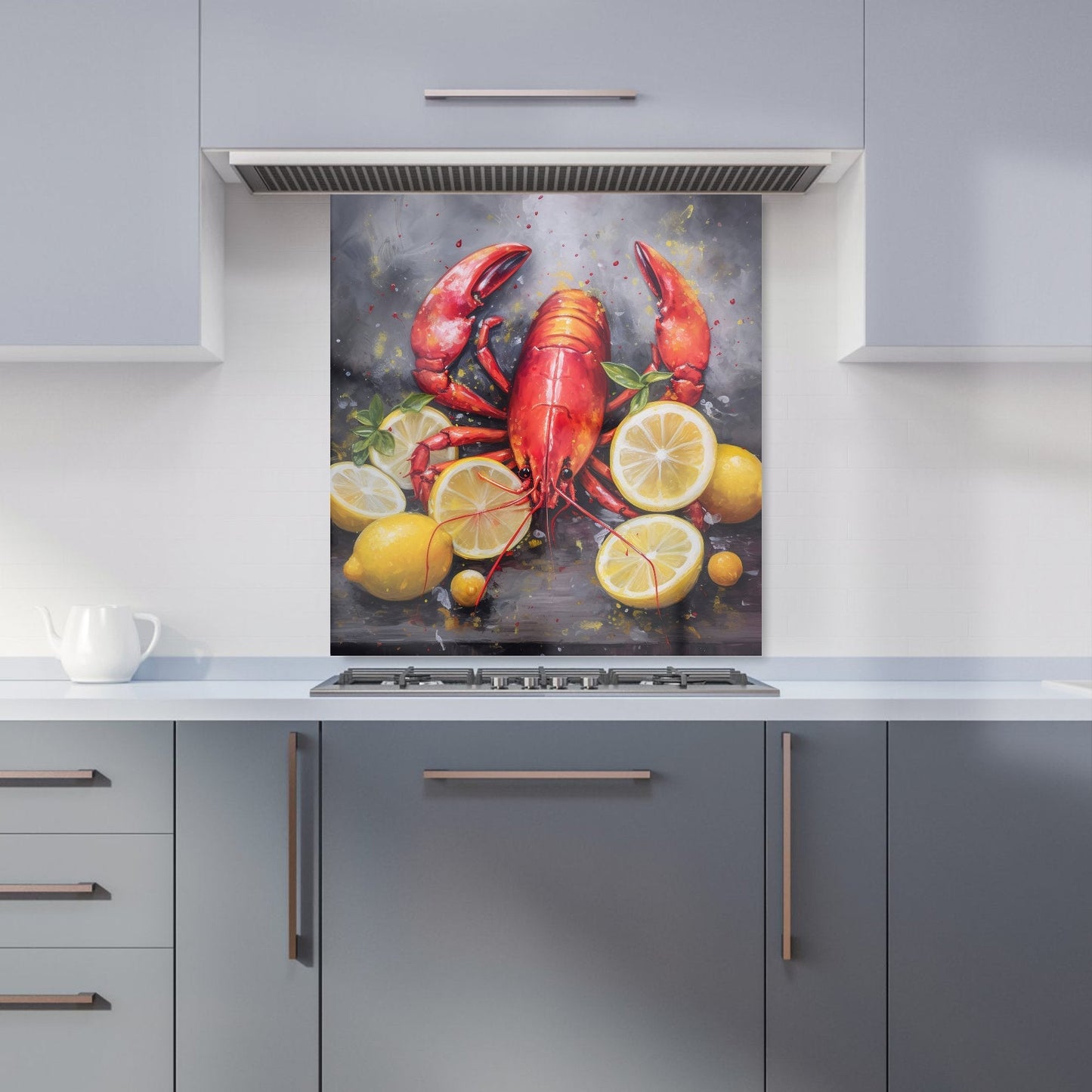 Lobster And Lemons Kitchen Splashback