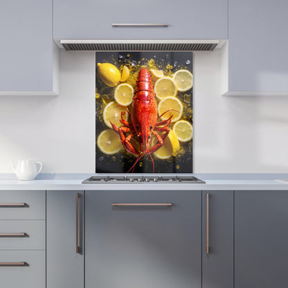 Lobster On Lemons Kitchen Splashback