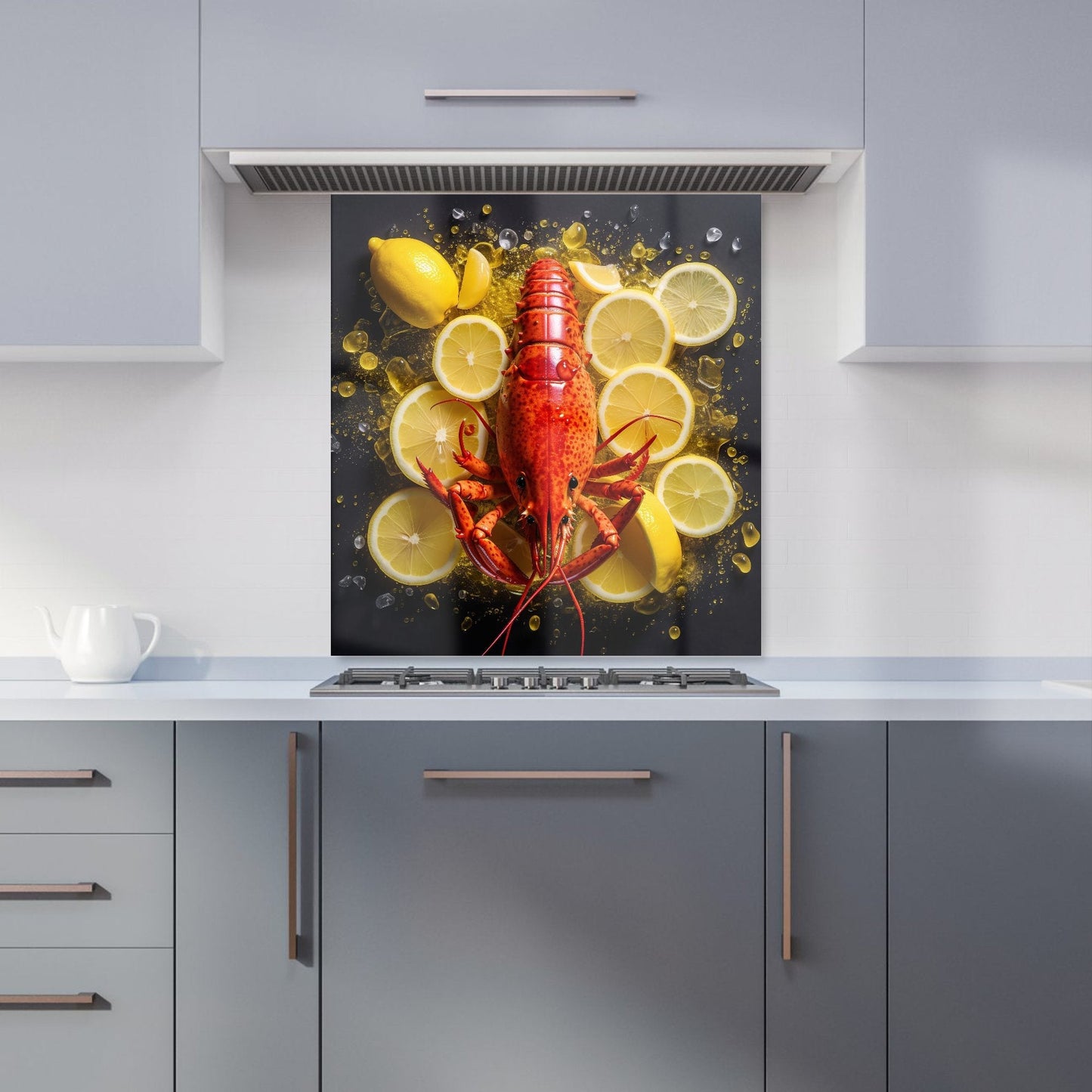 Lobster On Lemons Kitchen Splashback