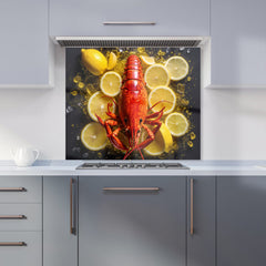 Lobster On Lemons Kitchen Splashback